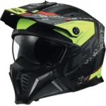 Casco LS2 OF606 Drifter Devor Negro Mate/Amarillo H-V Original
