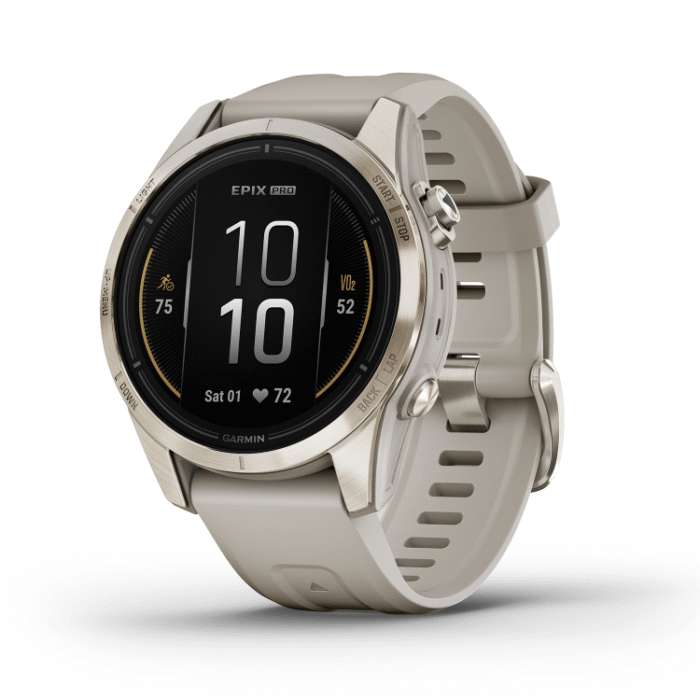 epix™ Pro (Gen 2) – Edición Sapphire | 42 mm - Dorado con correa color beige Original - Image 1