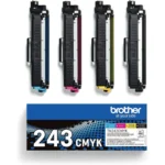 Brother TN-243CMYK Pack de 4 Toners compatible avec Imprimante HL-L3210CW/L3230CDW/L3270CDW/MFC-L3710CW/L3730CDN/L3750CDW Multi-pack (Noir, Cyan, Magenta, Jaune) Original