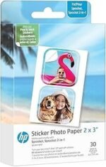 HP Sprocket - Papier fotograficzny wstępnie przycięty, 2 x 3 cale, 30 arkuszy, kompatybilny z drukarkami fotograficznymi HP Sprocket Oryginalny