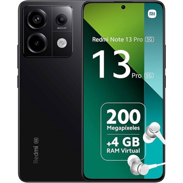 Xiaomi Redmi Note 13 Pro 5G - Smartphone de 8+256 GB, Pantalla de 6,67" AMOLED 1.5K 120Hz, Qualcomm Snapdragon 7 Gen 2, Triple cámara de hasta 200MP, Hypercharge 67W, Negro (Versión ES) Original - Image 1
