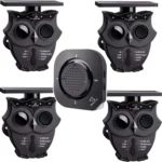 1/2 Mile Long Range Solar Wireless Driveway Alarm System IP65 Weatherproof Outdoor Motion Detectors&Sensor 120dB Siren Sound Light Security Alert System Monitor&Protect Outdoor/Indoor Property(1R4S)