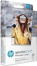 HP 2x3" Papier fotograficzny premium Zink (50 arkuszy) kompatybilny z przenośną drukarką fotograficzną Sprocket Oryginalny