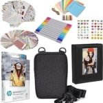 HP 2 x 3 Cala Premium Zink Papier Fotograficzny (Pakiet 50) Zestaw Akcesoriów z Albumem na Zdjęcia, Etui, Naklejkami, Markerami Oryginalny