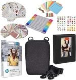 HP 2 x 3 Cala Premium Zink Papier Fotograficzny (Pakiet 50) Zestaw Akcesoriów z Albumem na Zdjęcia, Etui, Naklejkami, Markerami Oryginalny