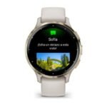 Venu 3S - Bisel de acero inoxidable de color beige gold con caja y correa de silicona en beige gold Original - Image 3