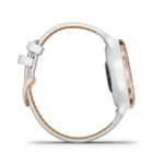 Venu 2S - Bisel de acero inoxidable de color Rose Gold con caja y correa de cuero de color blanco Original - Image 4