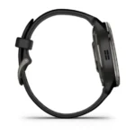 Venu 2 Plus - Bisel De Acero Inoxidable De Color Pizarra Con Caja Y Correa De Silicona Negra Original - Image 4