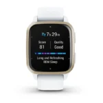 Venu Sq 2 - Bisel de aluminio oro crema con carcasa y correa de silicona en blanco Original - Image 3