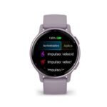 vívoactive 5 - Bisel de aluminio en color lila con caja y correa de silicona en color lila Original - Image 4