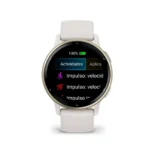 vívoactive 5 - Bisel de aluminio blanco gold con caja y correa de silicona en blanco Original - Image 5