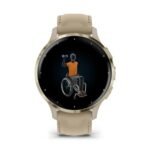 Venu 3S - Bisel de acero inoxidable gris gold con correa de silicona de color beige Original - Image 5