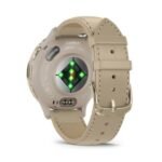 Venu 3S - Bisel de acero inoxidable gris gold con correa de silicona de color beige Original - Image 6