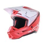 Casco de motocross Alpinestars S-M5 - Rayón Rojo / Blanco Original